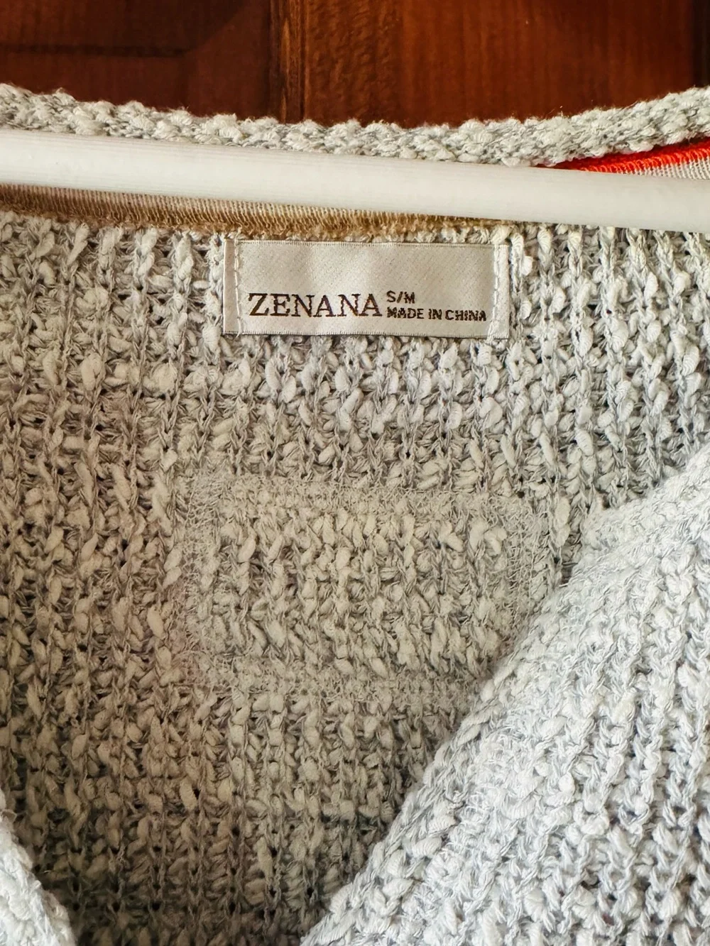 Zenana Outfitters Heather Gray Cozy V-Neck Textured Sweater